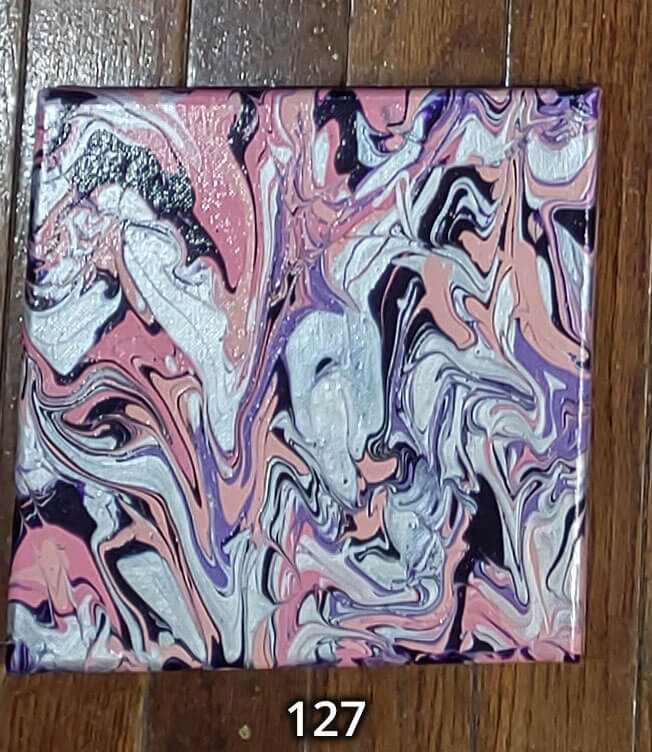 An 8x8 paint pour piece